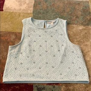 Blue jeweled crop top